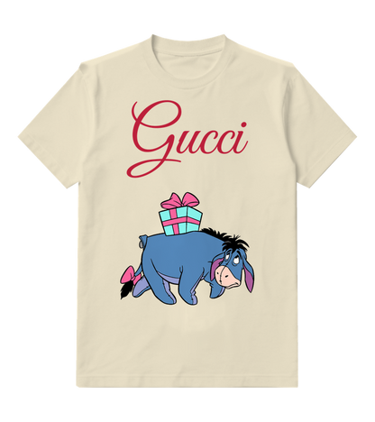 Ivory Blue Donkey with Gift Graphic T-Shirt - front product view