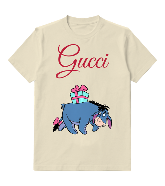 Ivory Blue Donkey with Gift Graphic T-Shirt - front product view