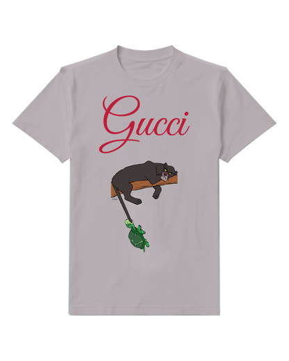 Gray Panther Lounges On Branch Pulls Turtle Graphic T-Shirt - front product view