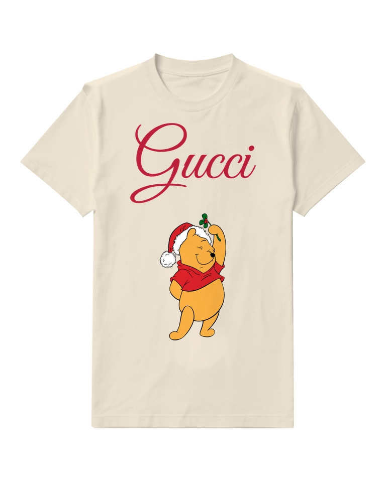 Ivory Winnie The Pooh Festive Pose Graphic T-Shirt - front product view