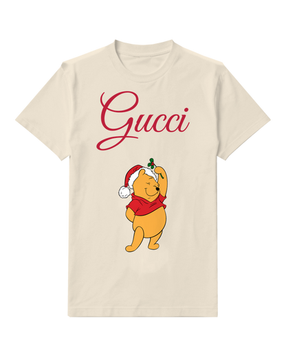 Ivory Winnie The Pooh Festive Pose Graphic T-Shirt - front product view