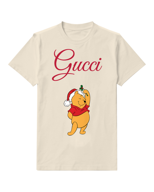 Ivory Winnie The Pooh Festive Pose Graphic T-Shirt - front product view