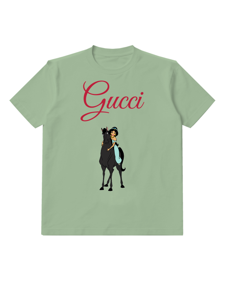 Sage Green Princess On Horseback Graphic T-Shirt - front product view