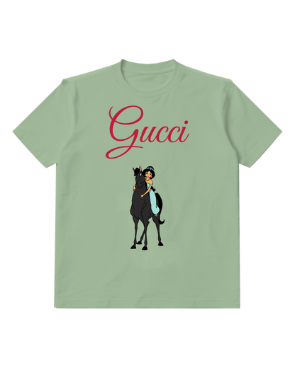 Sage Green Princess On Horseback Graphic T-Shirt - front product view