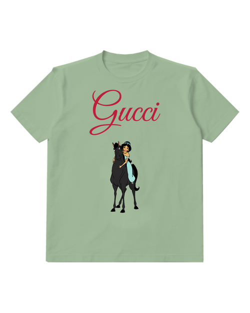 Sage Green Princess On Horseback Graphic T-Shirt - front product view