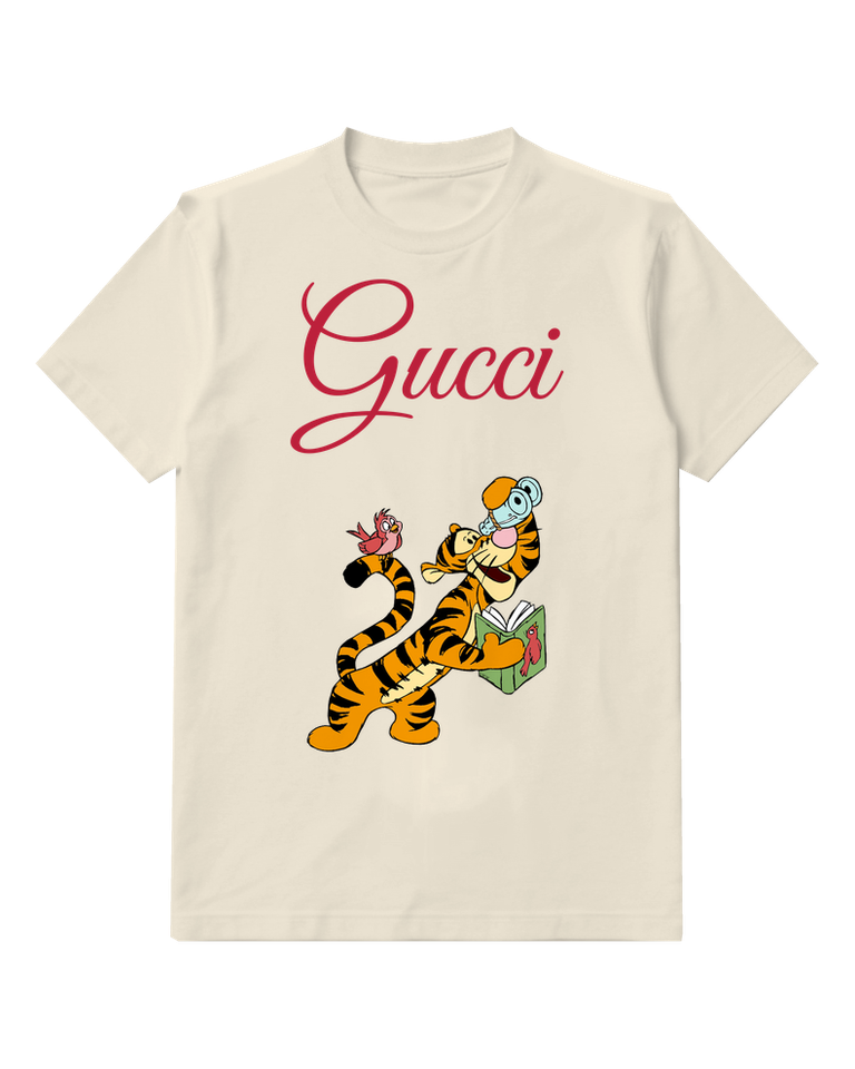 Ivory Tigger Birdwatching With Binoculars And Book Graphic T-Shirt - front product view