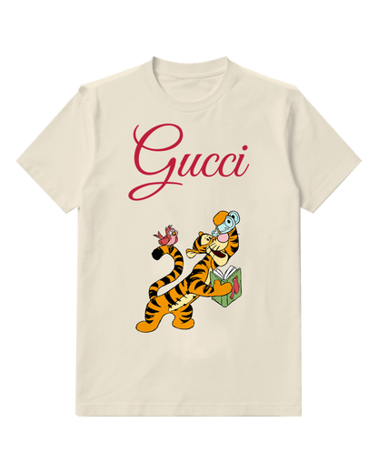 Ivory Tigger Birdwatching With Binoculars And Book Graphic T-Shirt - front product view