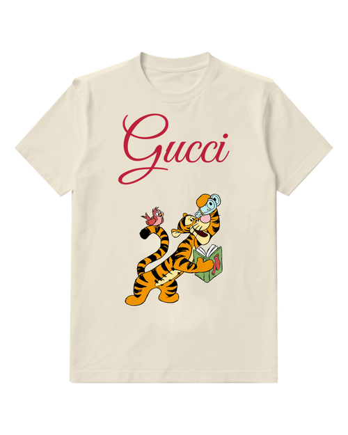 Ivory Tigger Birdwatching With Binoculars And Book Graphic T-Shirt - front product view
