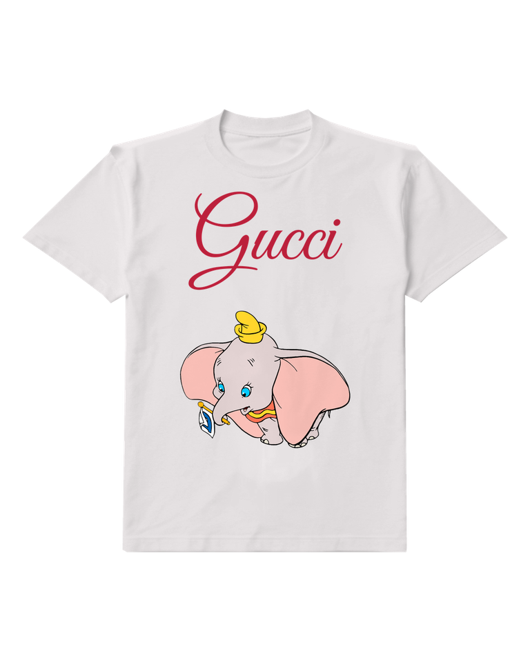 Light Gray Baby Elephant With Hat And Flag Graphic T-Shirt - front product view