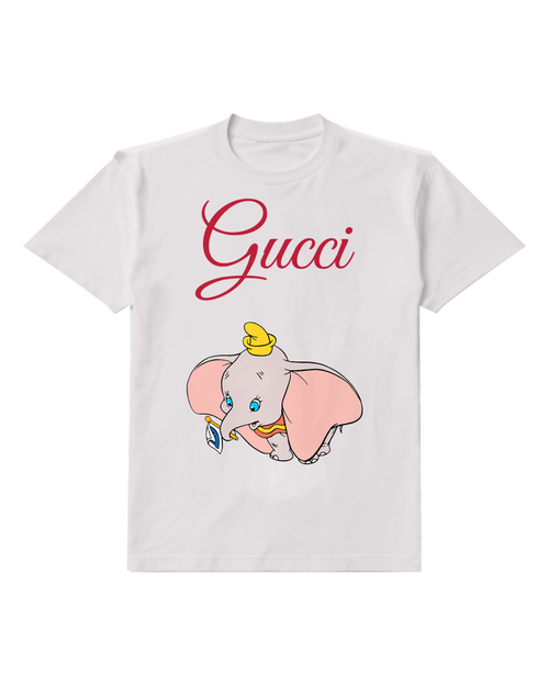Light Gray Baby Elephant With Hat And Flag Graphic T-Shirt - front product view
