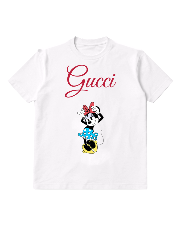 White Minnie Mouse Playful Pose Red Bow Graphic T-Shirt - front product view