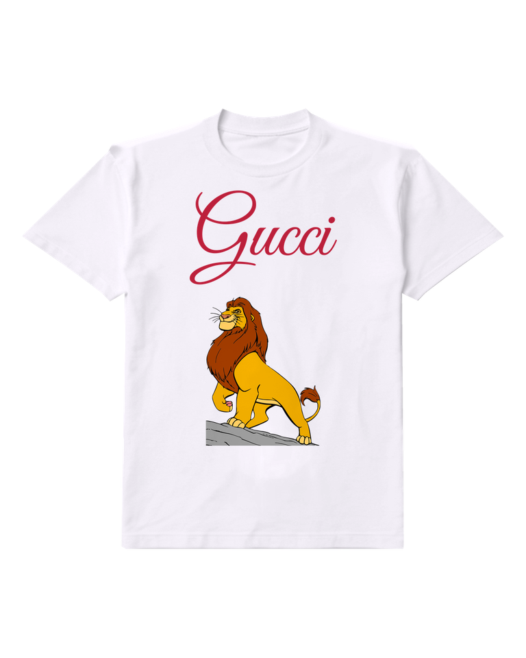 White Mufasa Standing On Rocky Outcrop Graphic T-Shirt - front product view