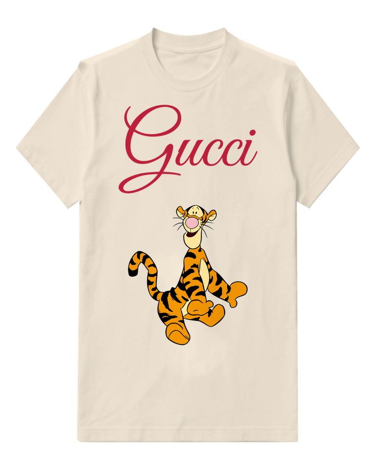 Ivory Tigger Character Sitting Upright Graphic T-Shirt - front product view