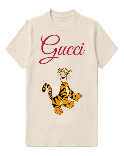 Ivory Tigger Character Sitting Upright Graphic T-Shirt - front product view