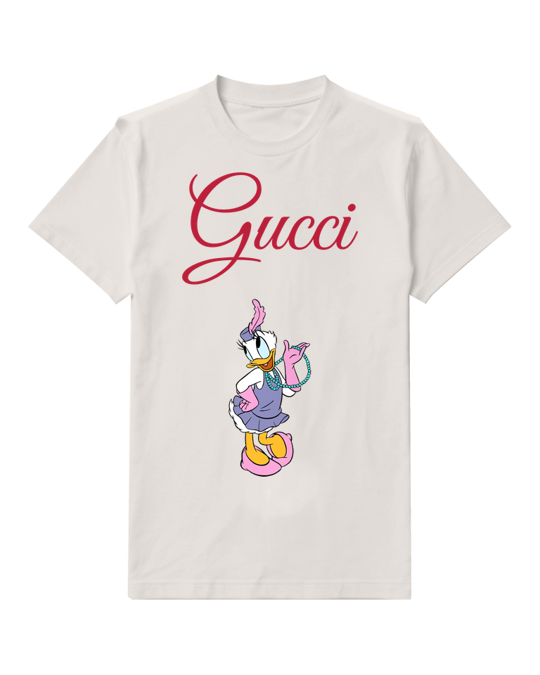 Light Gray Flapper Style Daisy Duck Graphic T-Shirt - front product view
