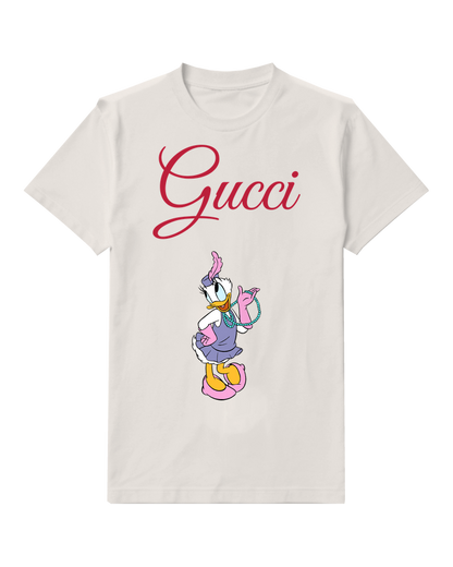 Light Gray Flapper Style Daisy Duck Graphic T-Shirt - front product view