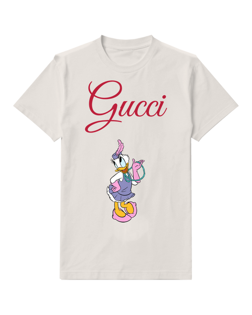 Light Gray Flapper Style Daisy Duck Graphic T-Shirt - front product view