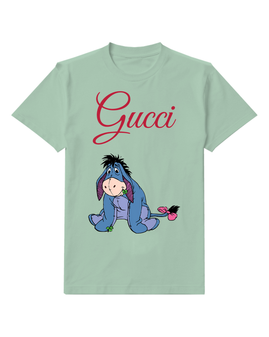 Sage Green Eeyore Sitting Low Graphic T-Shirt - front product view