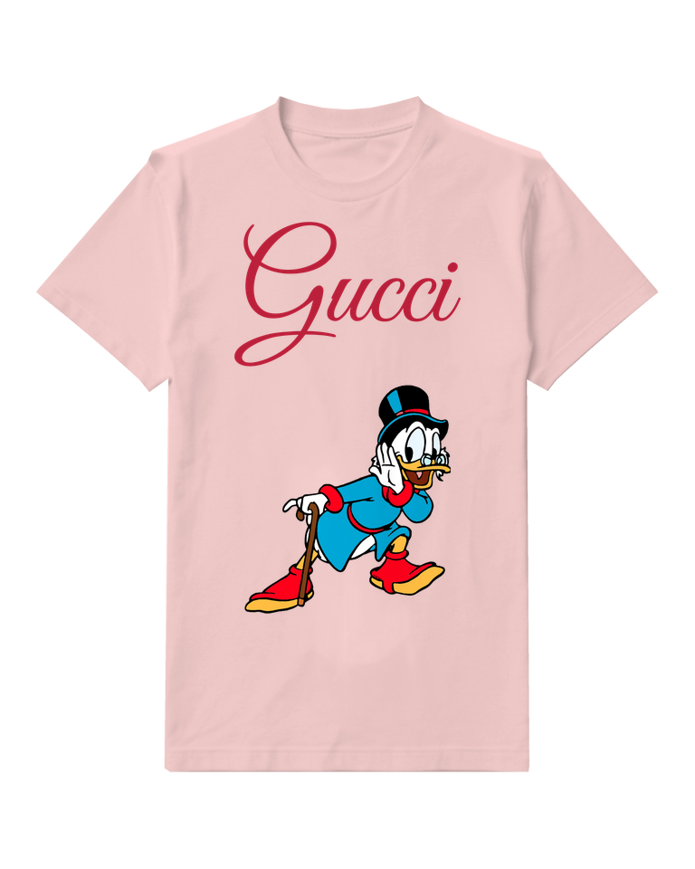 Blush Pink Donald Duck In Walking Pose With Cane Graphic T-Shirt - front product view