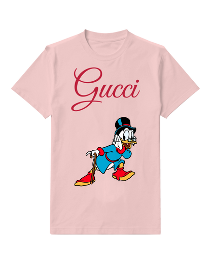 Blush Pink Donald Duck In Walking Pose With Cane Graphic T-Shirt - front product view