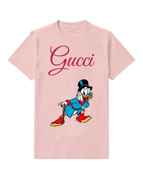 Blush Pink Donald Duck In Walking Pose With Cane Graphic T-Shirt - front product view