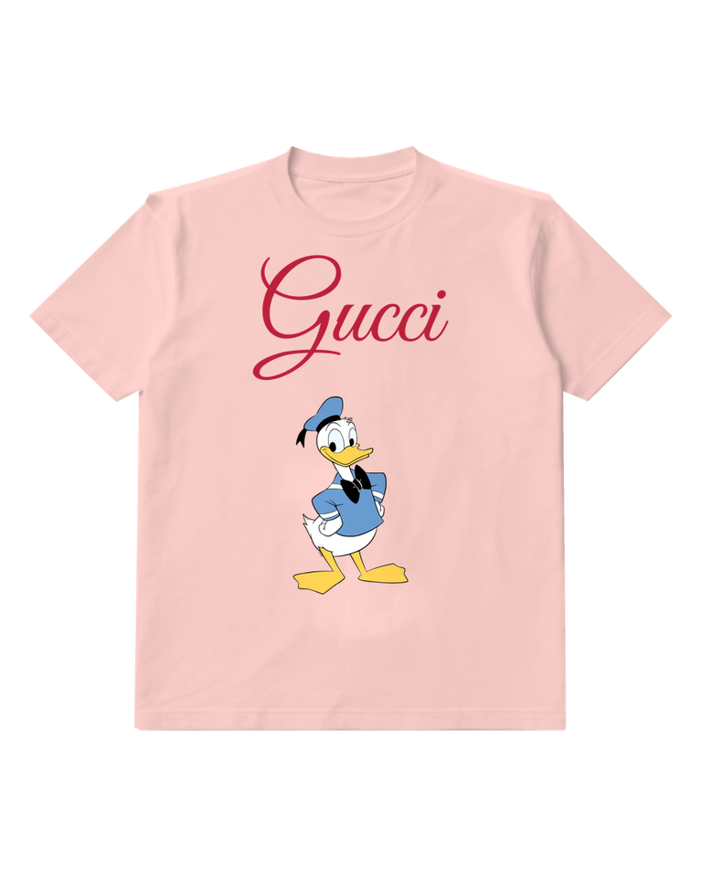 Blush Pink Donald Duck Standing Confidently Graphic T-Shirt - front product view