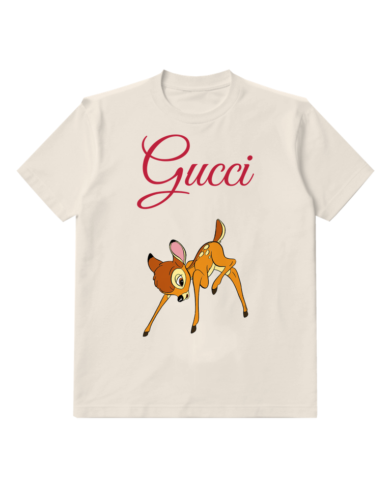 Ivory Bent Leg Spotted Fawn Graphic T-Shirt - front product view
