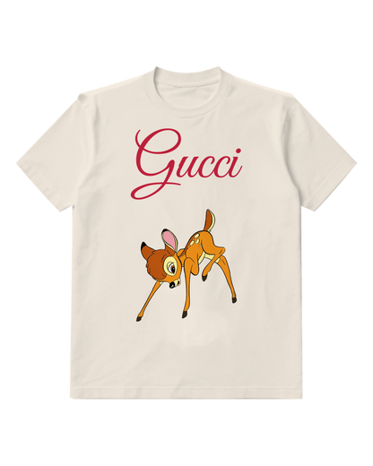 Ivory Bent Leg Spotted Fawn Graphic T-Shirt - front product view