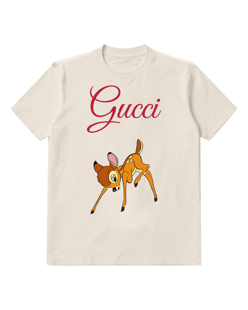 Ivory Bent Leg Spotted Fawn Graphic T-Shirt - front product view