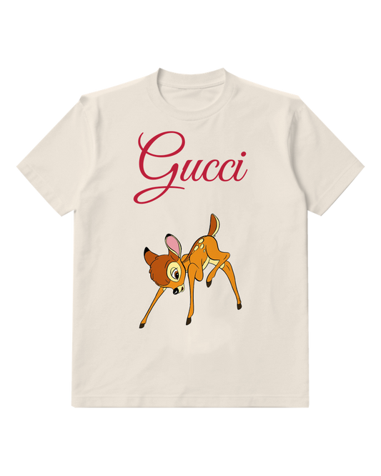 Ivory Bent Leg Spotted Fawn Graphic T-Shirt - front product view