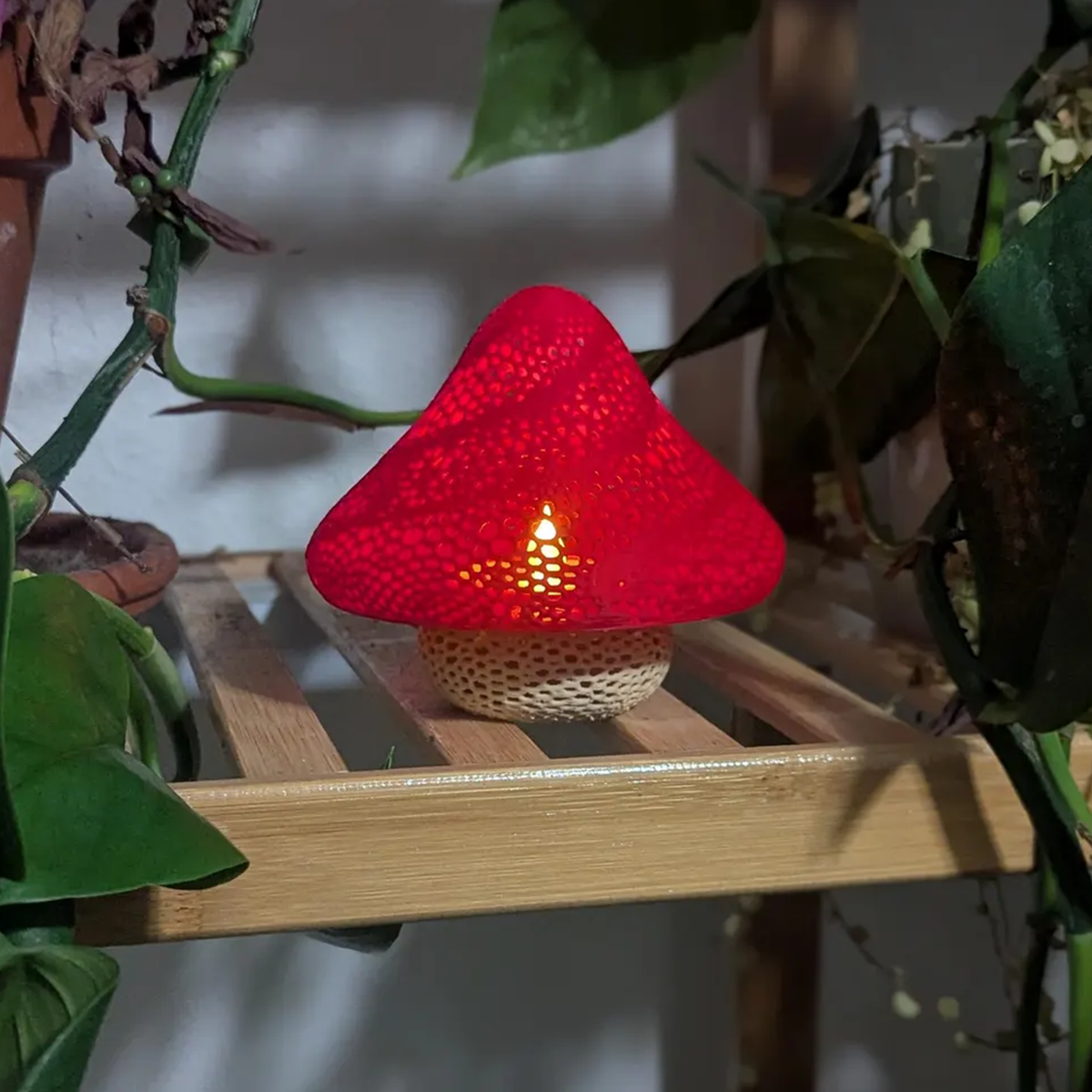 Lampe à bougie champignon fantaisiste pour décoration intérieure