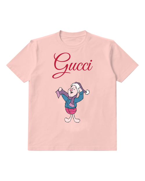 Blush Pink Piglet Dancing In Winter Gear Graphic T-Shirt - front product view