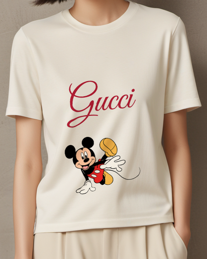 Ivory Open Arms Mouse Graphic T-Shirt - model wearing view