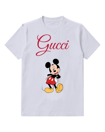 Pale Lavender Walking Mouse Yellow Shoes Graphic T-Shirt - front product view