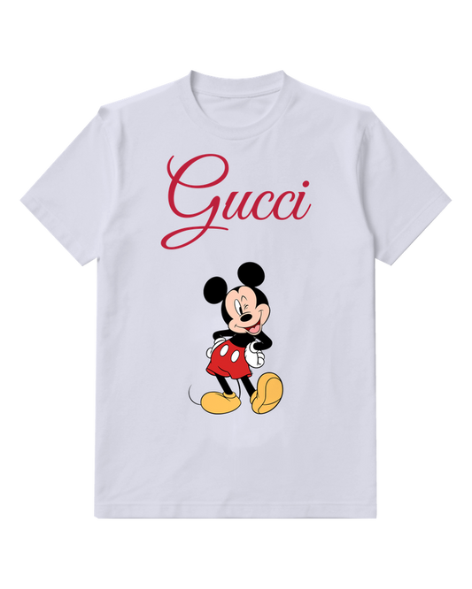 Pale Lavender Walking Mouse Yellow Shoes Graphic T-Shirt - front product view