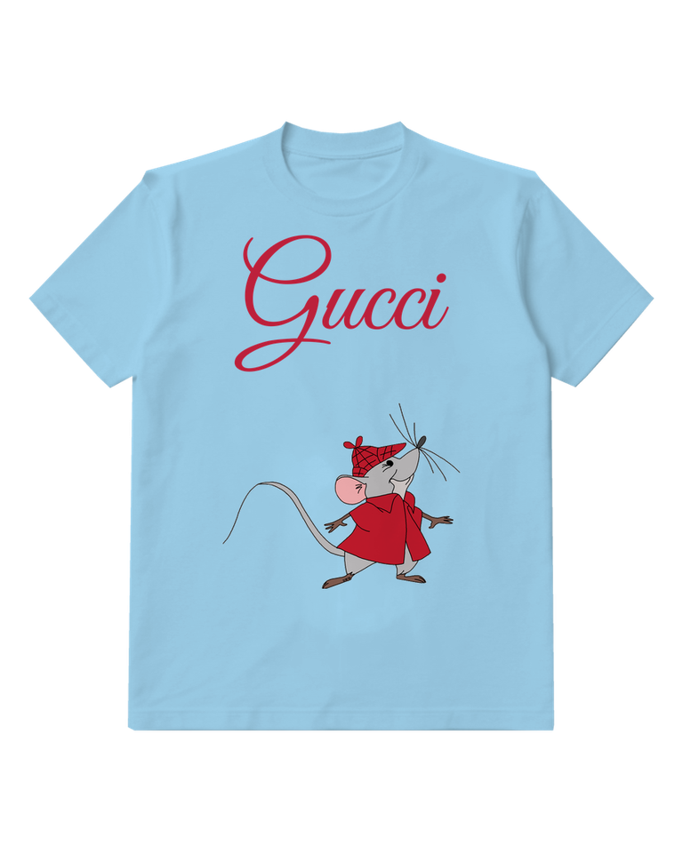 Sky Blue Mouse In Red Coat And Hat Graphic T-Shirt - front product view