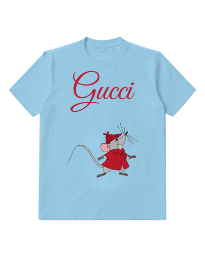 Sky Blue Mouse In Red Coat And Hat Graphic T-Shirt - front product view