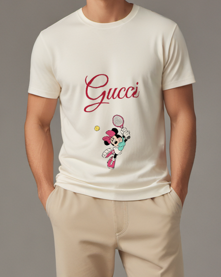 Ivory Minnie Mouse Tennis Swing Graphic T-Shirt - model wearing view