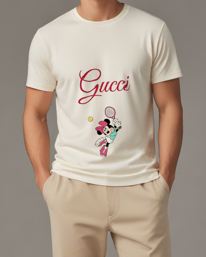 Ivory Minnie Mouse Tennis Swing Graphic T-Shirt - model wearing view