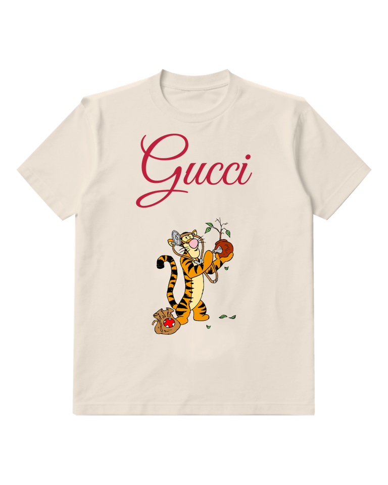Ivory Tigger Doctor Holding Plant Graphic T-Shirt - front product view