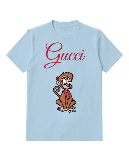 Sky Blue Curious Monkey Graphic T-Shirt - front product view