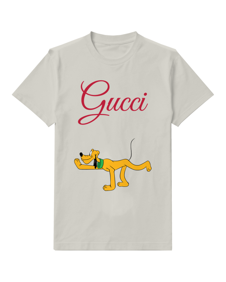Light Gray Stretched Yellow Dog Graphic T-Shirt - front product view