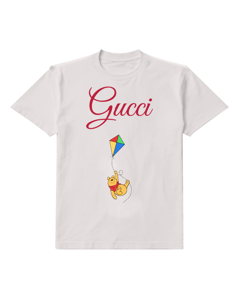 Light Gray Bear Colorful Diamond Kite Graphic T-Shirt - front product view