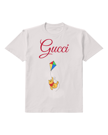Light Gray Bear Colorful Diamond Kite Graphic T-Shirt - front product view