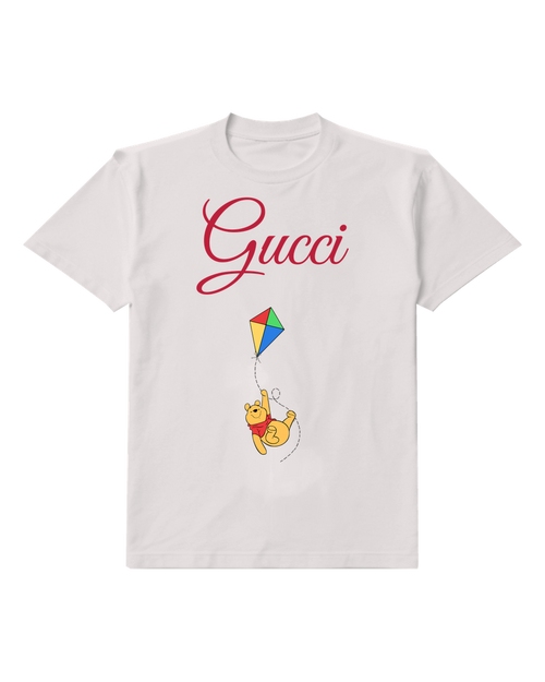 Light Gray Bear Colorful Diamond Kite Graphic T-Shirt - front product view