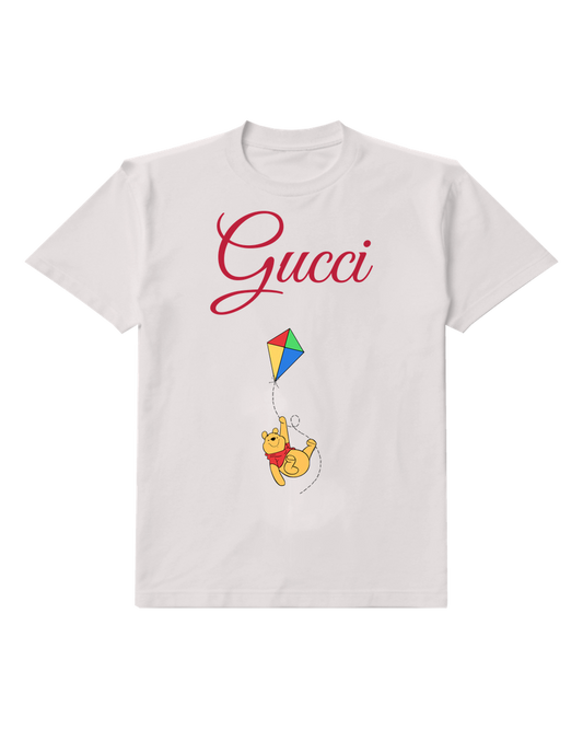 Light Gray Bear Colorful Diamond Kite Graphic T-Shirt - front product view