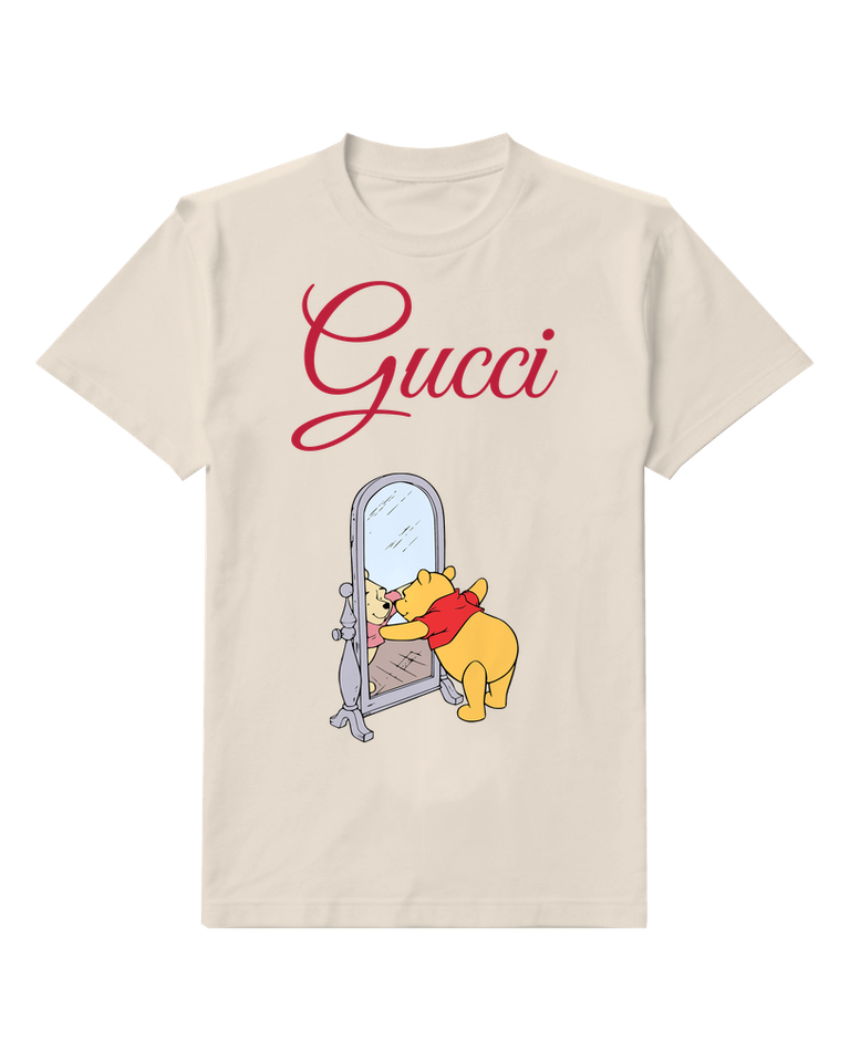 Ivory Winnie The Pooh Hugs Mirror Graphic T-Shirt - front product view