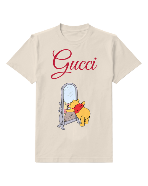Ivory Winnie The Pooh Hugs Mirror Graphic T-Shirt - front product view