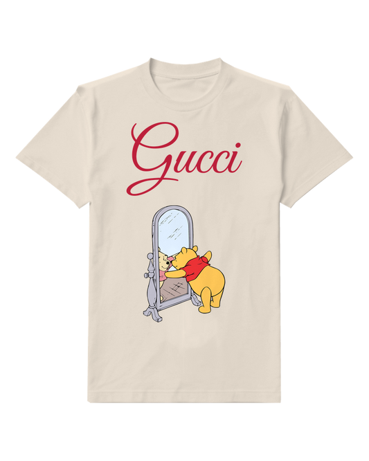 Ivory Winnie The Pooh Hugs Mirror Graphic T-Shirt - front product view
