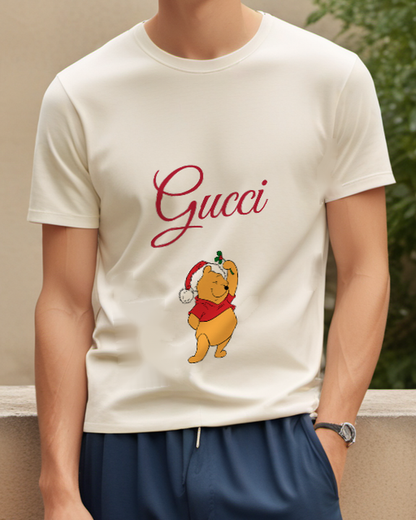 Ivory Winnie The Pooh Festive Pose Graphic T-Shirt - model wearing view